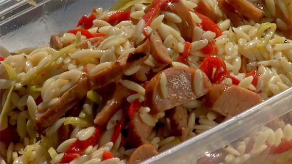Grilled Andouille Sausage Orzo Salad