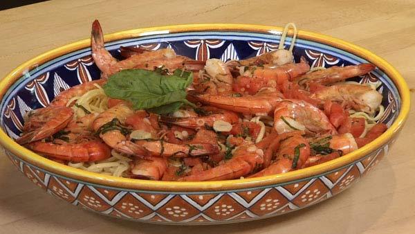 Brined Shrimp Sauteed with Fresh Tomato