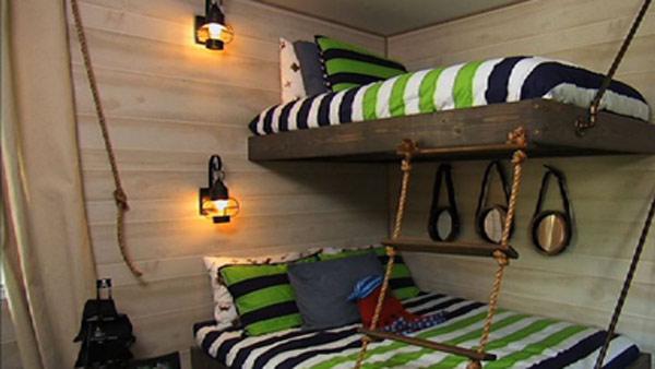 DIY Floating Bunk Beds