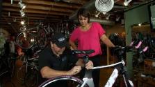 Ali Checks Out New Bike For Race