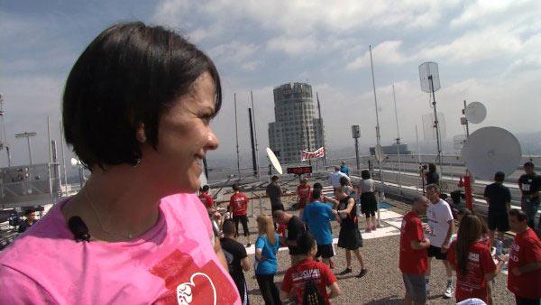 Ali Vincent Fights Nausea, Finishes Stair Climb