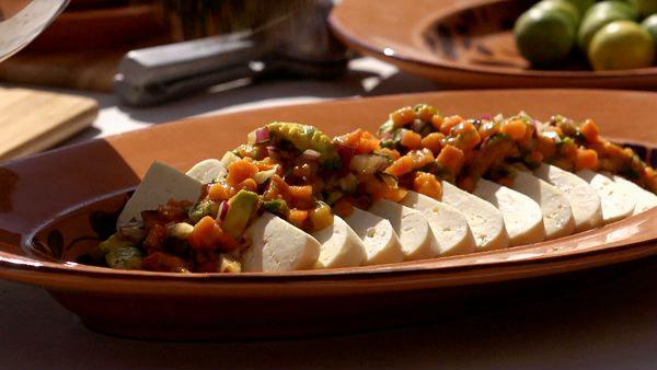 Fresh Cheese with Papaya-Chipotle Salsa