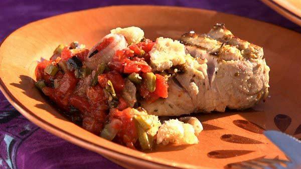 Grilled Yellowtail with Charred Tomato-Nopal Salsa