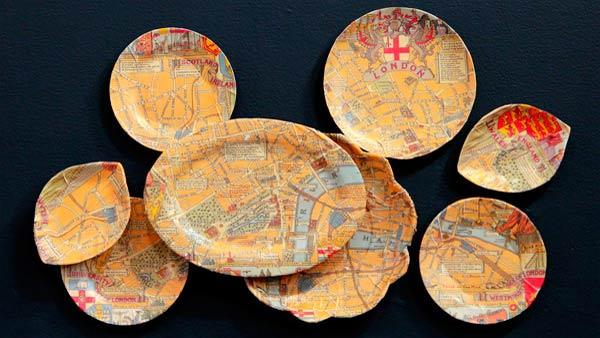DIY Decorative Map Plates