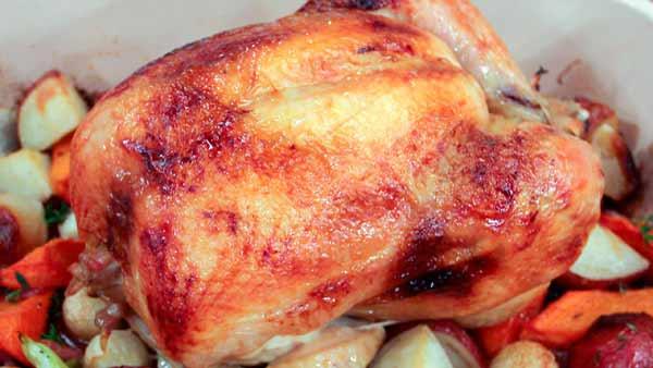 Brined Roast Chicken and Root Vegetables For Two