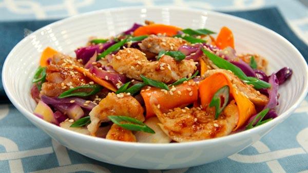 Chicken Stir Fry with Sweet Potatoes and Hoisin Sauce