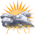 Sun and areas of high clouds in the morning, then mostly cloudy in the afternoon with a couple of thunderstorms around