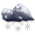 Rather cloudy, windy and cold with a flurry
