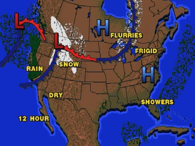Fronts and Pressure Map
