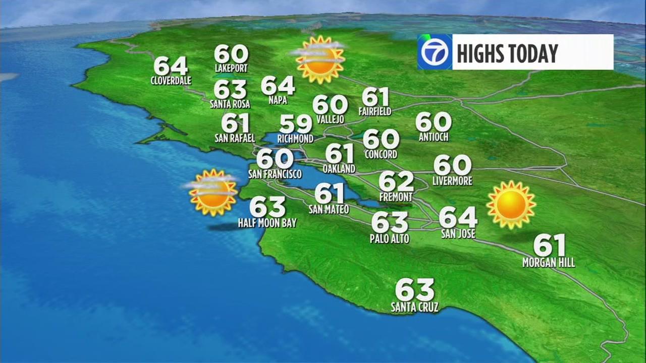 Weather forecast for Sunday afternoon | abc7news.com