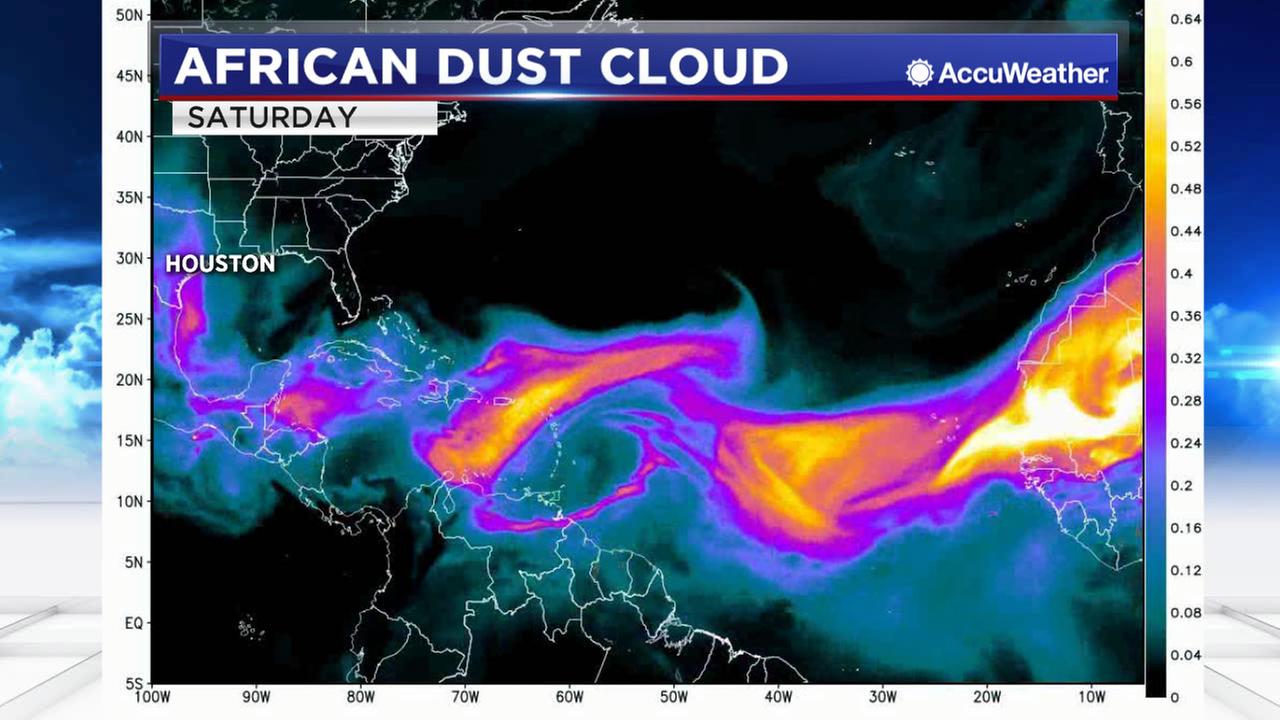 DAILY TROPICAL UPDATE: Large cloud of African dust blowing into Houston ...