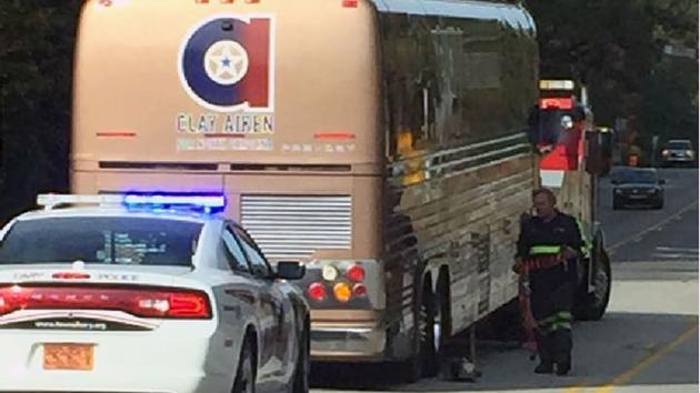 Authorities in Cary had to assist Aiken's tour bus Tuesday morning after it stalled out moments after he cast his vote at a nearby polling site.