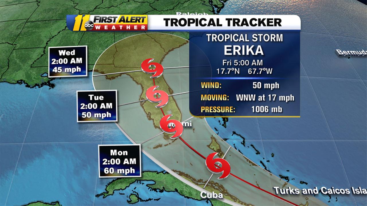 Tropical Storm Erika prompts state of emergency in Florida | abc11.com