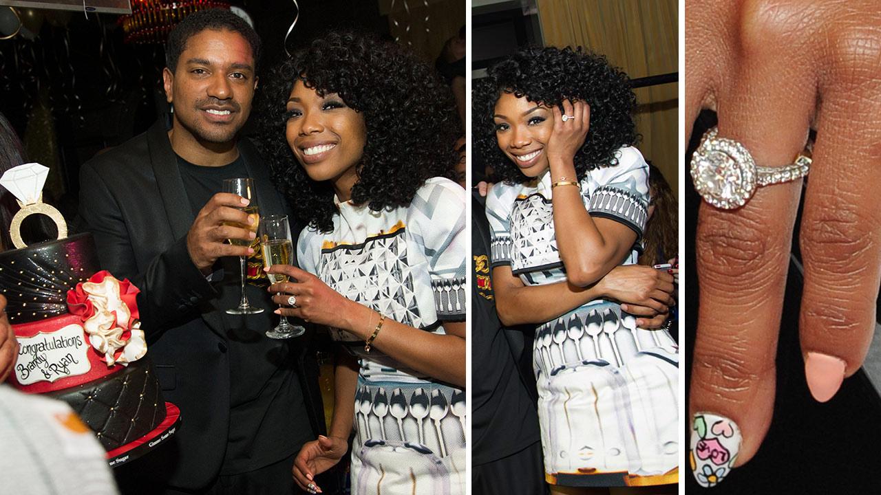 Brandy Flashes Engagement Ring At New Year 39 S Eve Party Kisses Otrc Brandy Flashes Engagement Ring At New Year S Eve Party Kisses Fiance Ryan Press Photos