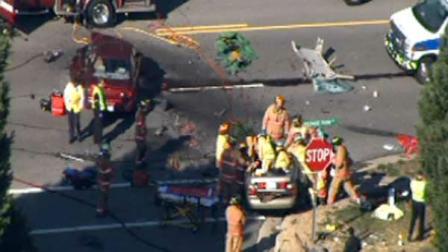 Three people were injured in an accident at the intersection of Kildaire Farm Road and Travilah Oaks Lane in Cary Friday.